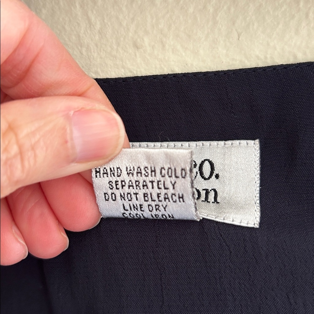 Style & Co. vtg navy polkadot chiffon feminine slip classic midi dress 8โ - Picture 11 of 14